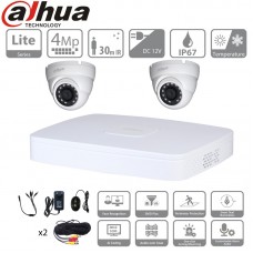 DAHUA Kit 2 caméras vidéosurveillance 4 mp dômes coaxial 